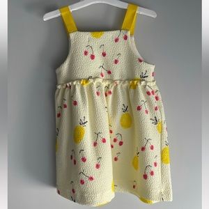 Zara baby girl yellow cherry summer dress